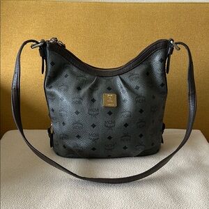 MCM Visetos Textured Leather Shoulder Bag